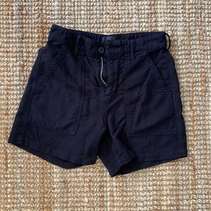 100% black cotton high waist short
